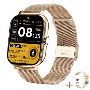 Dotykové športové inteligentné hodinky Muži Ženy Srdcová frekvencia Fitness Bluetooth Hovor Smart hodinky náramkové hodinky, zlatá