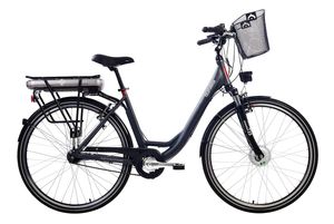 Telefunken RC657 City E-Bike, 7 Gang Shimano Nabenschaltung, Vorderradmotor, anthrazit