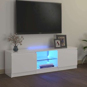 vidaXL TV-Schrank mit LED-Leuchten Hochglanz-Weiß 120x30x36 cm