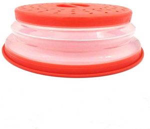 Mikrowellenabdeckung, Faltbare Mikrowellenabdeckhaube klappbar, für Mikrowellenteller, verhindert Spritzen, auch als Obstfilterkorb, BPA-frei (Rot)