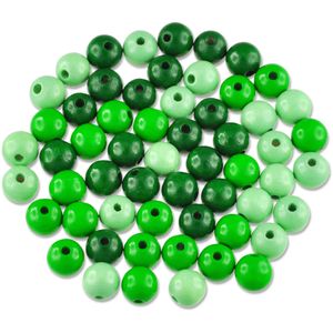 56 Holzperlen 10mm Mix schweißfest speichelfest Holz Perlen grün