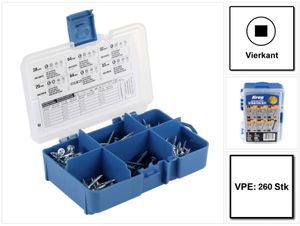 KREG Taschenlochschrauben Set 260 teilig 25mm 32mm 38mm 64mm SK04-INT