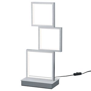 Trio LED Tischleuchte Sorrento in Aluminium-Gebürstet und Weiß 15w 1500lm