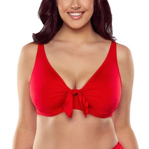 Vivisence Bikini BH Dame 3202 Bademode Bikinioberteil Musterlos , Rot,90D