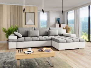 Mirjan24 Ecksofa Bangkok, Stilvoll L-Form Sofa mit Schlaffunktion und Bettkasten, Wohnlandschaft (Seite: Rechts, Soft 017 + Lawa 05)