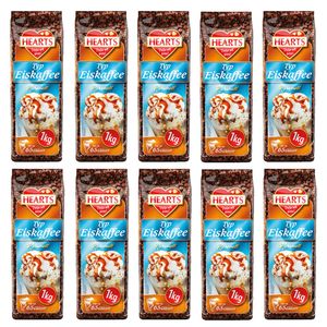 HEARTS Eiskaffee Karamell 10 x 1kg Vorratspackung Sommer Getränk für Gastronomie
