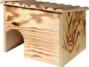 dobar Igelhaus Bausatz mit Labyrintheingang, Igel-Winterquartier, 30,5 x 26,5 x 24 cm, Kiefer, geflammt