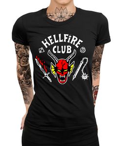 Hellfire Club - Stranger Things Hawkings Damen T-Shirt, Schwarz, M, Vorne