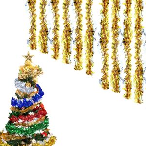 10 PCSWeihnachten Lametta Girlande,2 M Metallische Girlanden,Glänzend Weihnachtsbaum Ornamente,Weihnachten Lametta,Weihnachten Girlande Metallisch,Festliches Weihnachten Lametta
