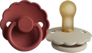 FRIGG Daisy Schnuller Baked Clay / Cream 0-6 Mte 2 Stück