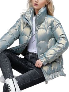 Damen Daunenmäntel Langarm Trenchcoats Solide Slim Fit Outwear Winter Warm Mantel Blau,Größe S