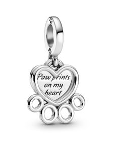 Pandora Charm Anhänger 799360C00 Hearts und Paw Print Sterling Silber 925