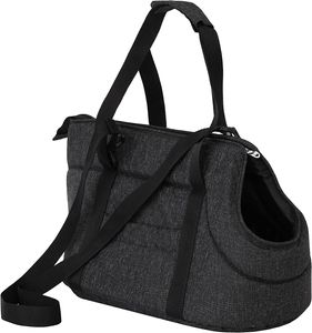 Hundetasche, Transportbox, Katzentasche, mit verstellbarem Schultergurt, mit Seitentaschen, Hände frei Reisetasche, Schwarz, 3: 30 x 58 x 32 cm