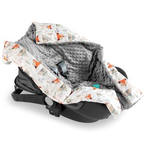 Navaris Einschlagdecke für Babyschale - universal Baby Decke für u.a. Maxi Cosi Römer Cybex Autositz - Kinderwagen Fußsack - Decke Fuchs Design