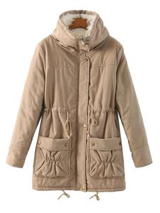 Damen Steppmäntel Winterjacke Langarm Mantel Outwear Winter Jacke Hooded Steppjacke Khaki,Größe XL Khaki,Größe XL