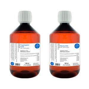 500 ml Glycerin E422 + 500 ml Propylenglykol E1520 zum Vorteilspreis I HERRLAN-Qualität