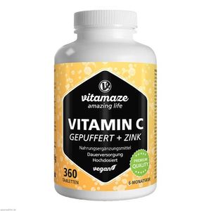Vitamin C Gepuffert 1000 mg hochdosiert+Zink Tabl. 360 St