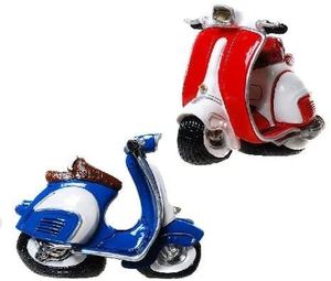 Spardose Polyresin Motorroller 2 Farben rot und blau sortiert 17x13cm - Liefermenge 1 Stück sortiert