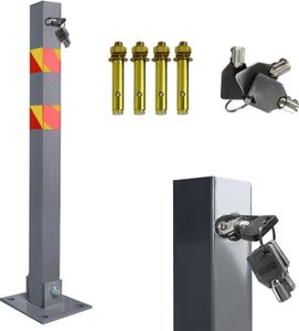 XMTECH 1 ks parkovacia zábrana parkovací stĺpik skladací s 3 kľúčmi Robustný a stabilný stĺpik zábrany stĺpik zábrany