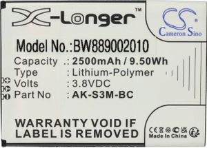 vhbw Akku Ersatz für Emporia AK-S3M-BC für Handy Smartphone Senioren Telefon (2500 mAh, 3,8 V, Li-Polymer)