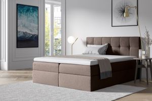 Polsterbett mit Stauraum 120x200 RECIVIO – Braun
