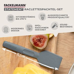Fackelmann Statement Spachtel für Raclette 4er Set  Schaber mit ergonomischem Griff und Daumenmulde  Raclett-Schieber im praktischen 4 Stk Bundle