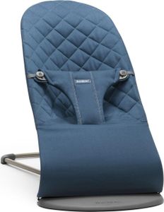 BABYBJÖRN Bouncer Babywippe Bliss – Gewebte klassische Steppung Mitternachtsblau
