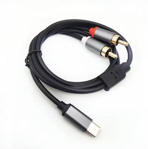 USB-C auf Chinchkabel 2x RCA Cinch Stecker Audio Stereo Y Splitter Adapterkabel