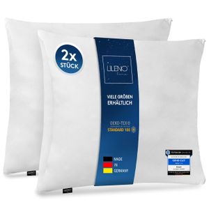 LILENO HOME Microfaser Kissen 80x80 cm PREMIUM (850g Füllung) [2er Set] bis 95 Grad waschbar mit Reißverschluss - Kopfkissen 80x80 cm als Kissen-Füllung für Bett - Deko-Sofa-Kissen