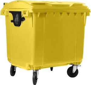 Hardwex Müllcontainer 1100 l Gelb mit Flachdeckel