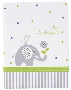Babyworld Wal hellblau 21x28 cm Babytagebuch, 44 illustrierte Seiten