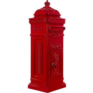 Aluminium Standbriefkasten rostfrei Postkasten Briefkasten antik Rot