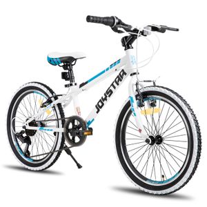 JOYSTAR 20 Zoll Kinderfahrrad für Jungen & Mädchen im Alter von 7-12 Jahren Hardtail Mountainbike für Kinder mit 7-Gang, Weiß