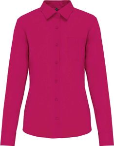 Kariban Damen Popeline Bluse 'Jessica' langarm K549 fuchsia L