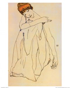 Egon Schiele Poster Kunstdruck - Die Tanzerin (50 x 40 cm)