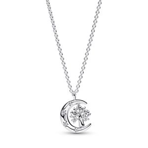 Pandora 392992C01 Halskette Anhänger Damen Mond & drehender Lebensbaum Silber