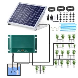 Solares automatisches Tropfbewaesserungsset, 7 Timing-Modi, 30 Bewaesserungsmodi, 98,42 Fuss automatisches Bewaesserungssystem-Set Gartenbewässerung