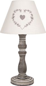 Clayre & Eef Tischlampe Ø 23x40 cm Grau Holz