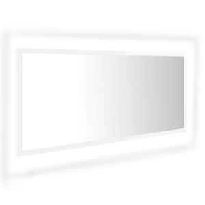 vidaXL LED kúpeľňové zrkadlo s vysokým leskom biele 100x8,5x37 cm akryl