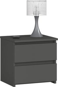 Nachttisch AKORD CL2 in der Farbe Graphitgrau mit 2 Schubladen B40 x H40 x T35 cm