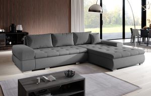 FURNIX Arzo Sofa L-Form Eckcouch Schlafsofa Couch mit Schlaffunktion modern PR16