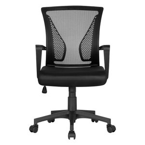 Yaheetech Bürostuhl Schreibtischstuhl ergonomischer Drehstuhl Chefsessel höhenverstellbar Sportsitz Mesh Netz Stuhl Schwarz