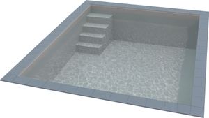 KWAD Styropor Pool Easy mit gerader Treppe links 8 x 4 x 1,5 m grau
