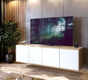 TV-Hängeschrank SANAYI Artisan Eiche/ Weiß