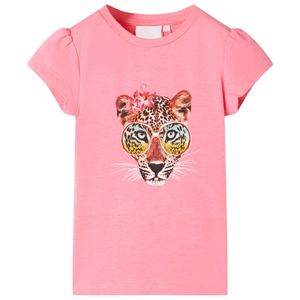 vidaXL Dětské tričko neon pink 128