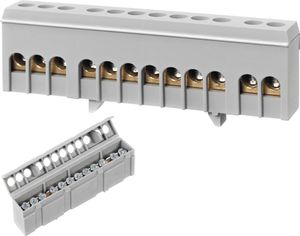 Verteilerklemme Verbindungsklemme für Hutschiene Phasen Leiterklemme grau 12 x 16mm²