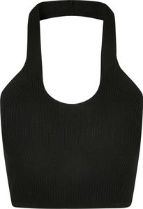 Urban Classics TB5044  Ladies Rib Knit Crossed Neckholder Top, Größe:3XL, Farbe:Black