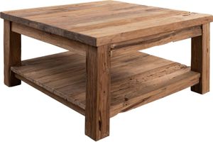 MASSIVMOEBEL24 Couchtisch Teak 90x90x45 natur unbehandelt BASSANO #140