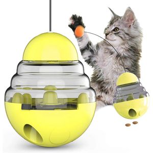 Leckerli-Ball für Hunde, Leckerli-Spender-Hundespielzeug, Interaktiver Futterpuzzle-Ball für Hunde, langsamer Feeder-Ball für Haustiere(Gelb)