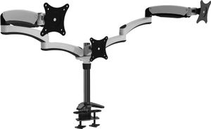 HFTEK DS137SW Dreifacher Mechanischer Federarm Monitorarm Tischhalterung für Bildschirme bis 27 Zoll und 6 kg